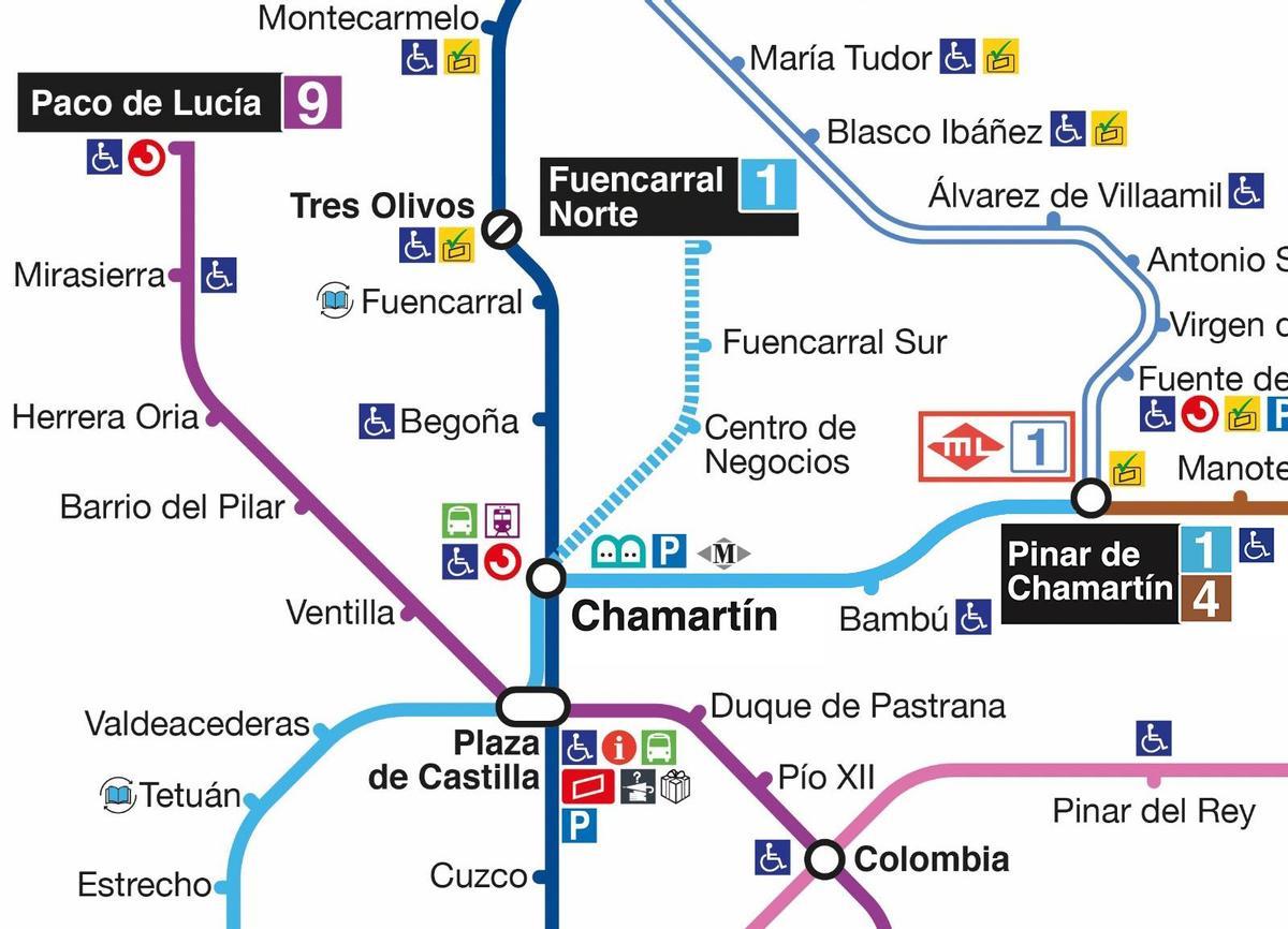 Proyecto de ampliación de la Línea 1 de Metro con doble cabecera para llegar a Madrid Nuevo Norte.