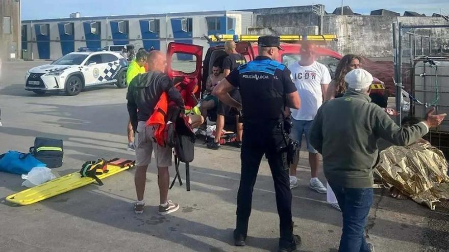 Dos heridos en un choque entre motos de agua en Sanxenxo