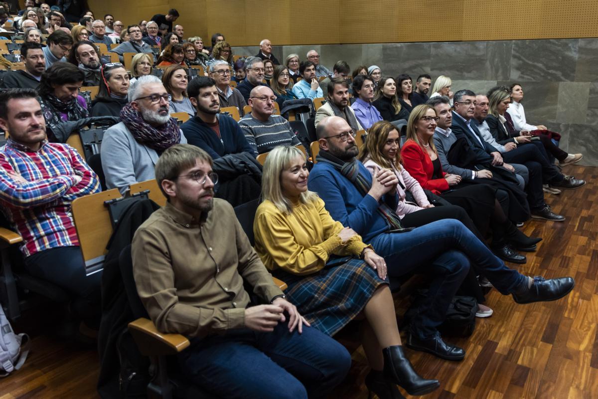 Candidatos a las primarias de Compromís en Valencia en un acto la semana pasada.