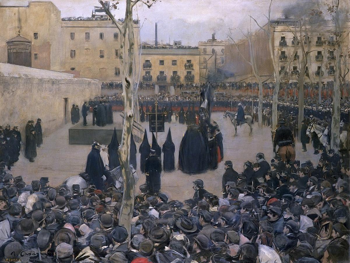 'El garrote vil', un cuadro que demuestra que Ramon Casas, residente del 96 del paseo de Gràcia, se atrevía con todo.