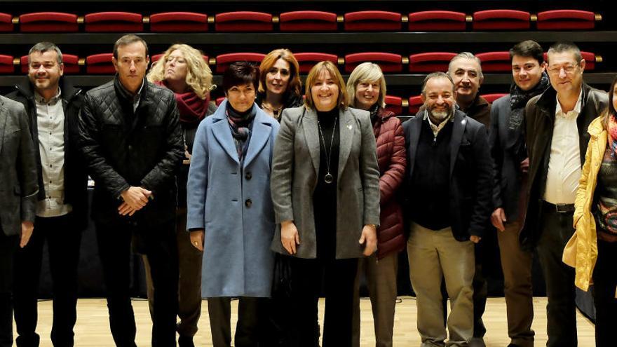 Alguns dels alcaldes participants en la trobada a Figueres