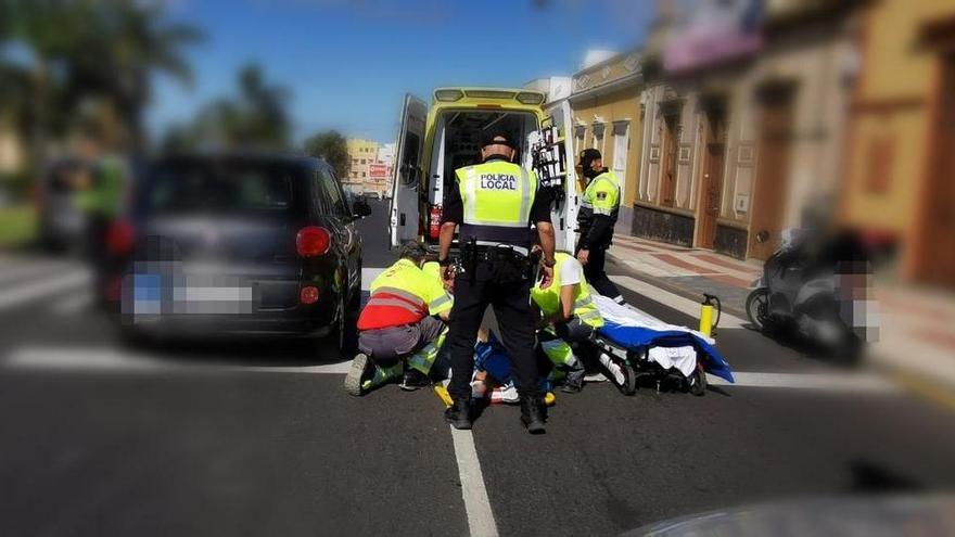 Un motociclista herido en una colisión en La Ballena