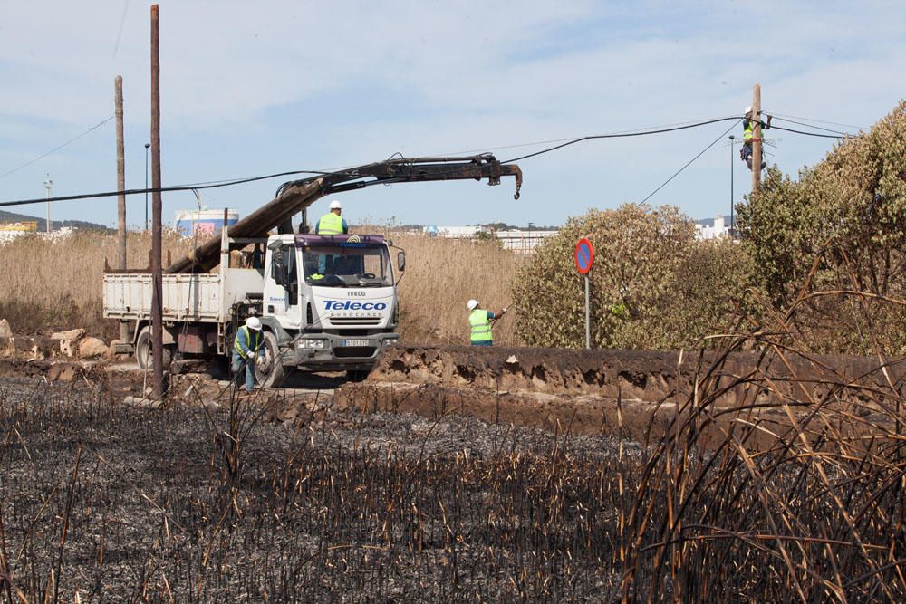 El día después del incendio en ses Feixes