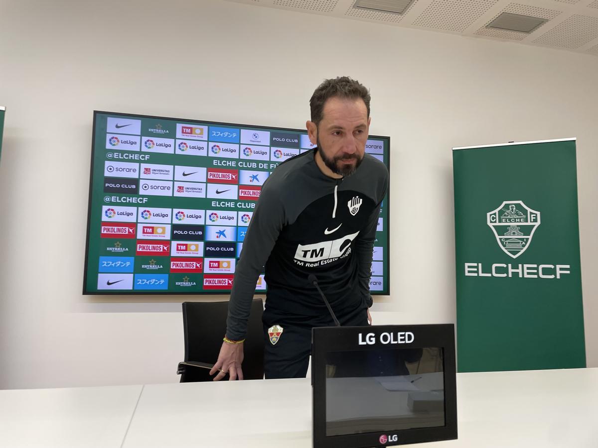 El entrenador del Elche en la previa del partido ante el Mallorca