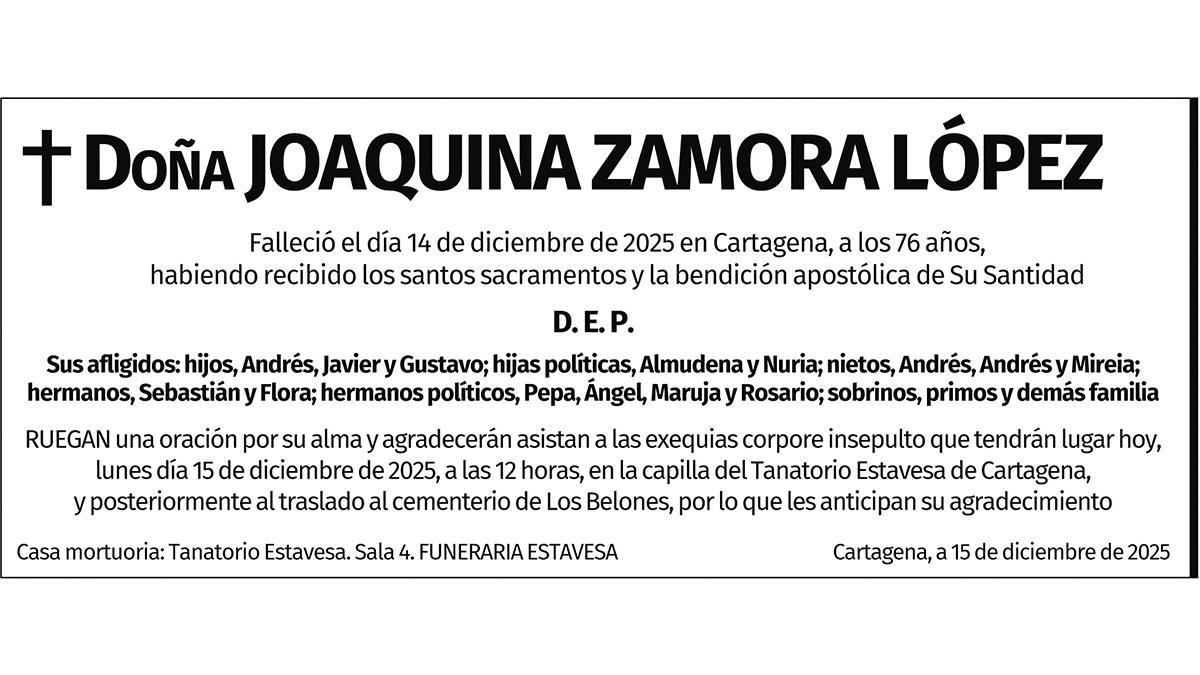 Dª Joaquina Zamora López