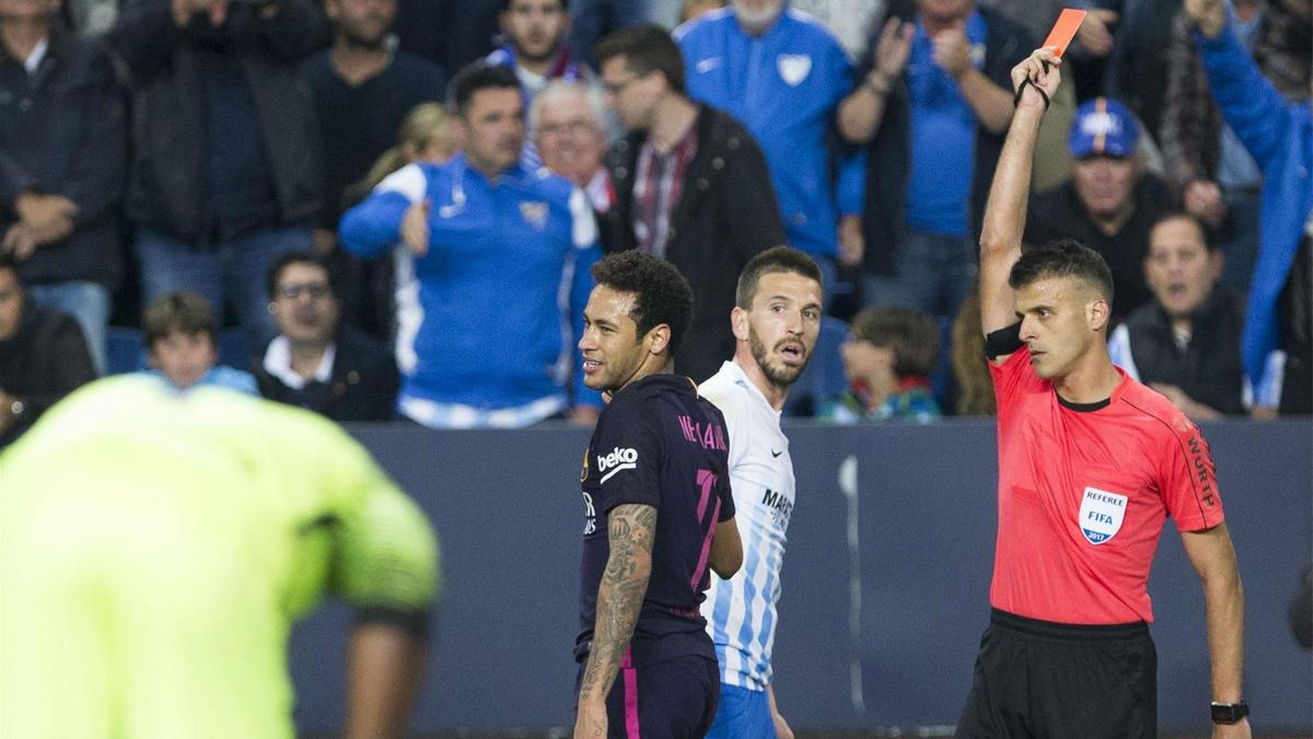 LALIGA | Neymar fue expulsado contra el Málaga en la temporada 16-17