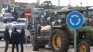 Unos 70 tractores bloquean Mercapalma para denunciar la situación "insostenible" del sector agrario