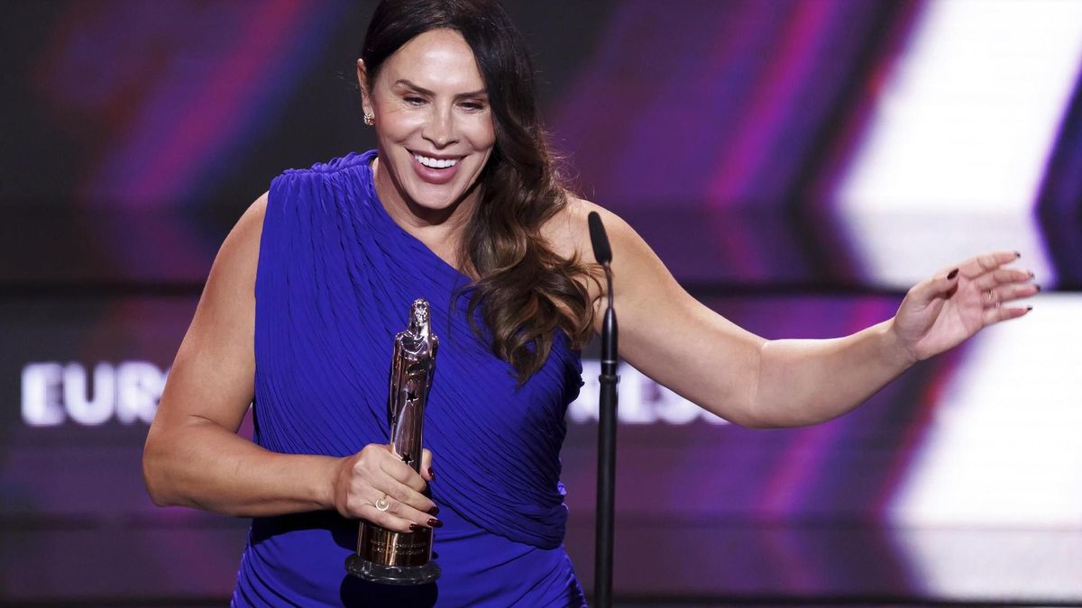 Karla Sofía Gascón, con su recién conseguido Premio del Cine Europeo a mejor actriz por 'Emilia Pérez'.