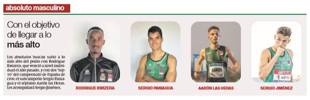 Equipo absoluto masculino del Playas para el Europeo de cros por clubs.