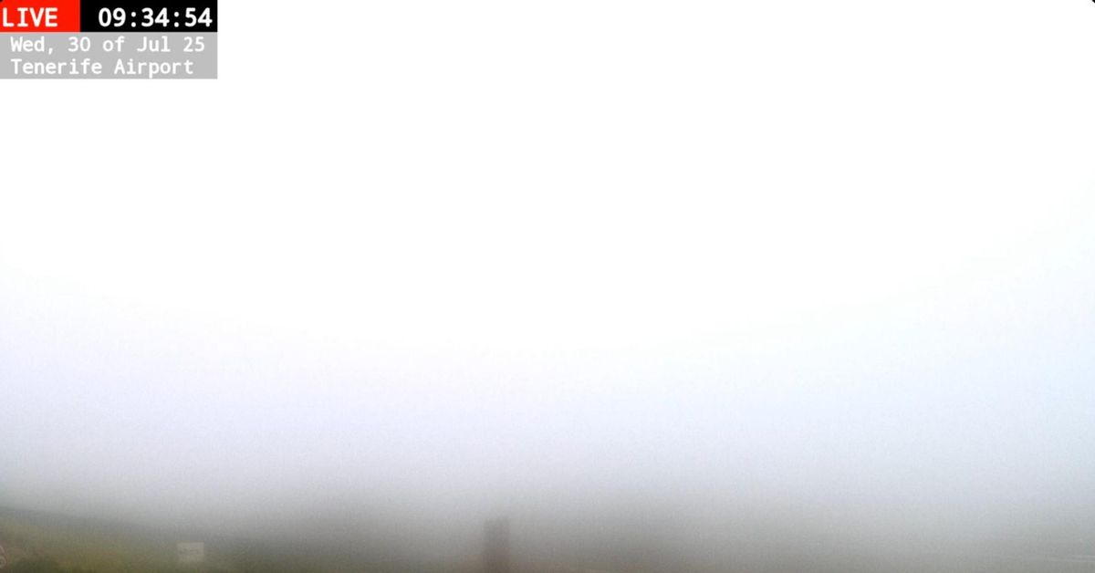 Situación de niebla durante la mañana del 30 de julio en Tenerife Norte