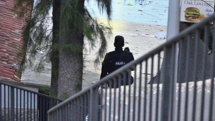 Un agente inspecciona el lugar donde se produjo el ataque.