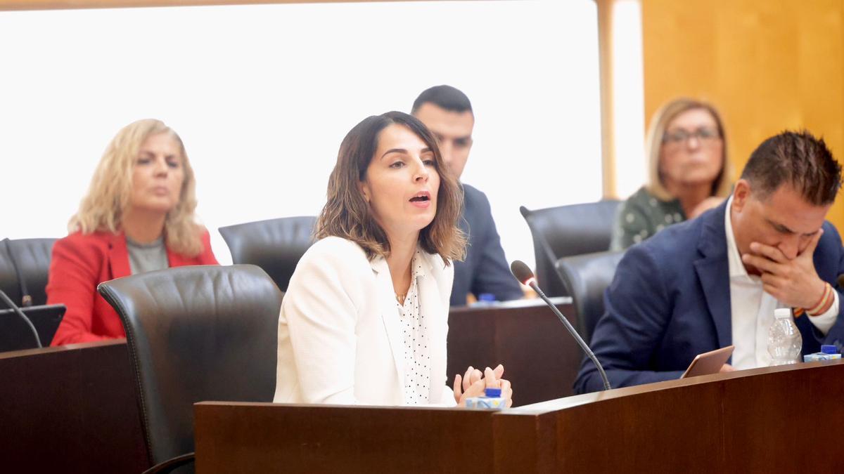 La edil de Hacienda, Aida García, durante su intervención en el pleno.