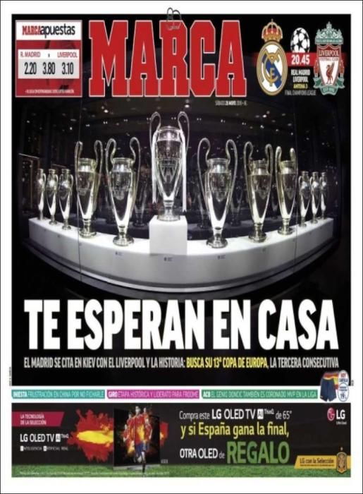 Gameiro, la final de Champions, Umtiti, Froome, en las portadas de este sábado 26 de mayo de 2018