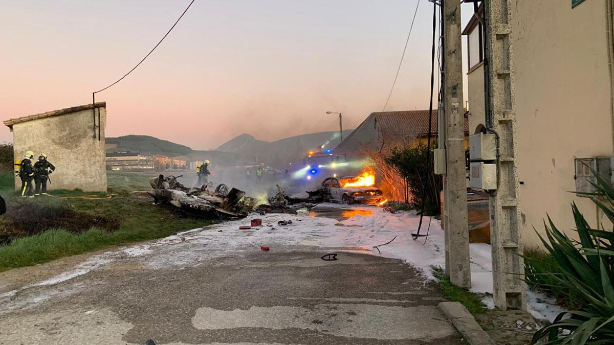 Se estrella una aeronave cerca del Aeropuerto de Pamplona.