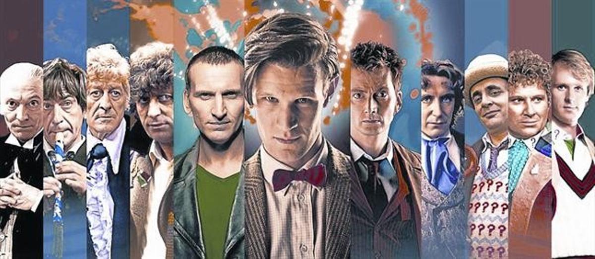 Muntatge amb els 11 actors que han donat vida al doctor Who en el seu mig segle d’emissió.