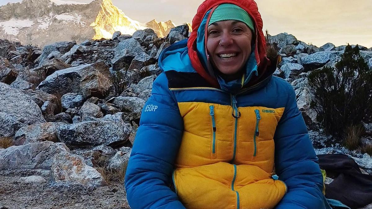 Nieves Gil, tras una de sus ascensiones.