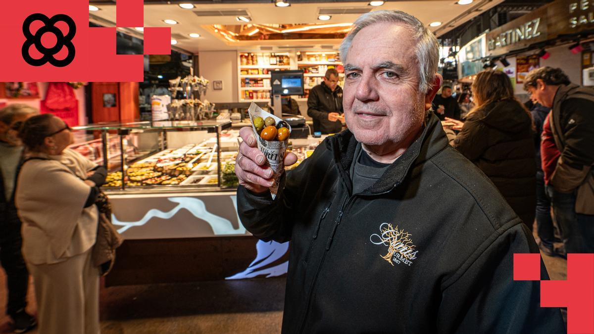 Manel Iglesias Graus, esta semana, a punto de la jubilación, en su puesto de la Boqueria.