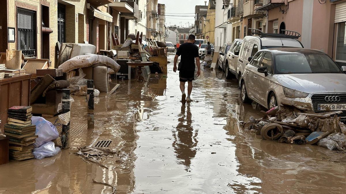 L'Alcúdia en la mañana del 30 de octubre de 2024, un día después de la dana.