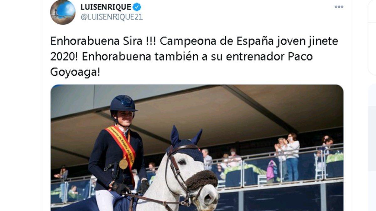 La felicitación de Luis Enrique a su hija Sira Martínez Cullell