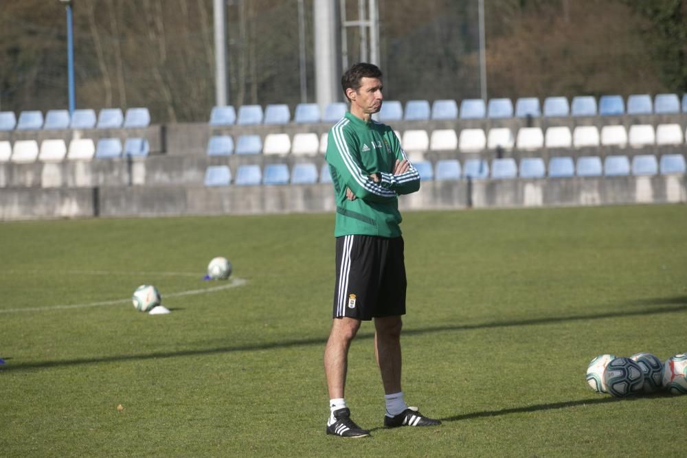 El entrenamiento del Oviedo de esta mañana