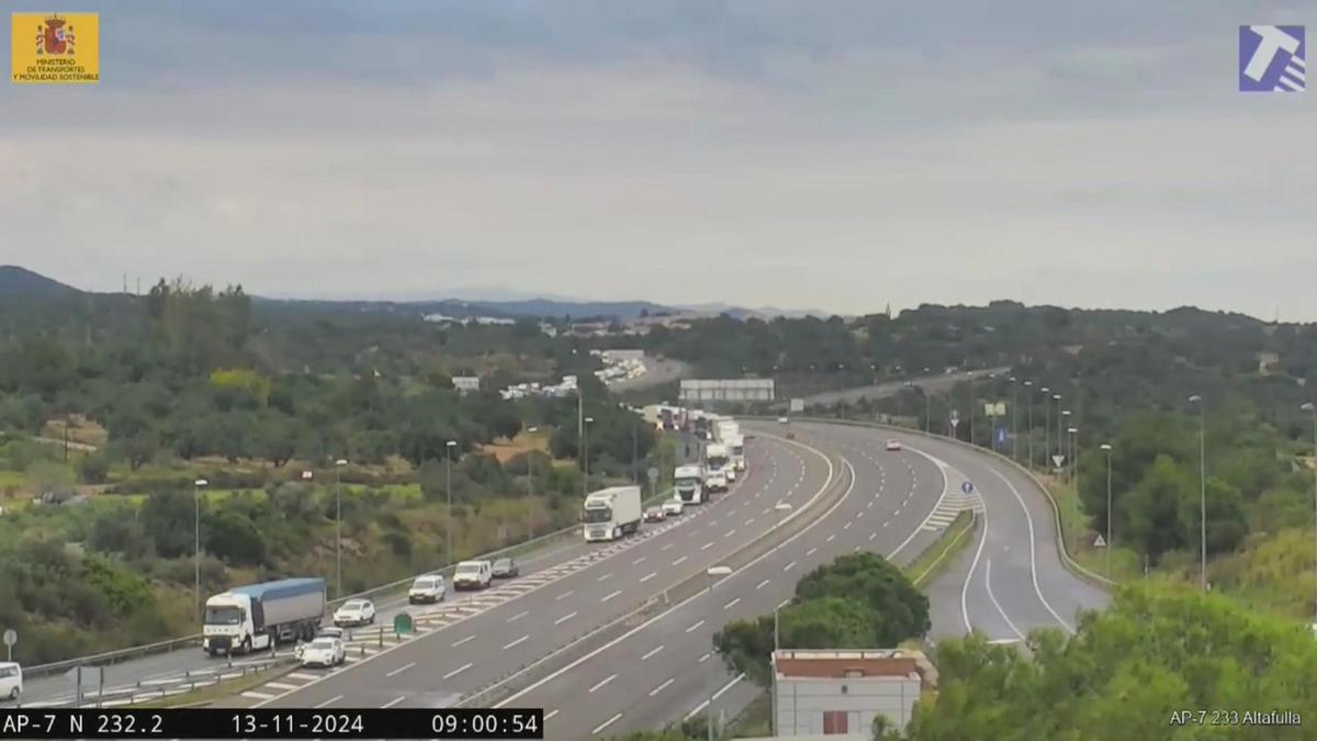 Restringida la circulación en la AP-7 en Altafulla (Tarragona) por la alerta de temporal