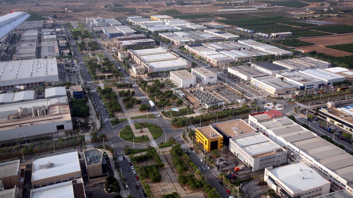 Una vista del Parque Empresarial de Elche, uno de los mayores polígonos de la provincia de Alicante.