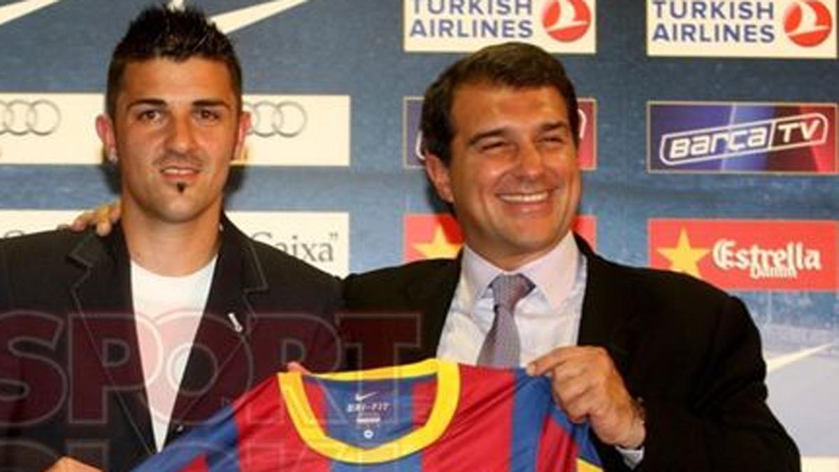 Joan Laporta fichó a David Villa en 2010