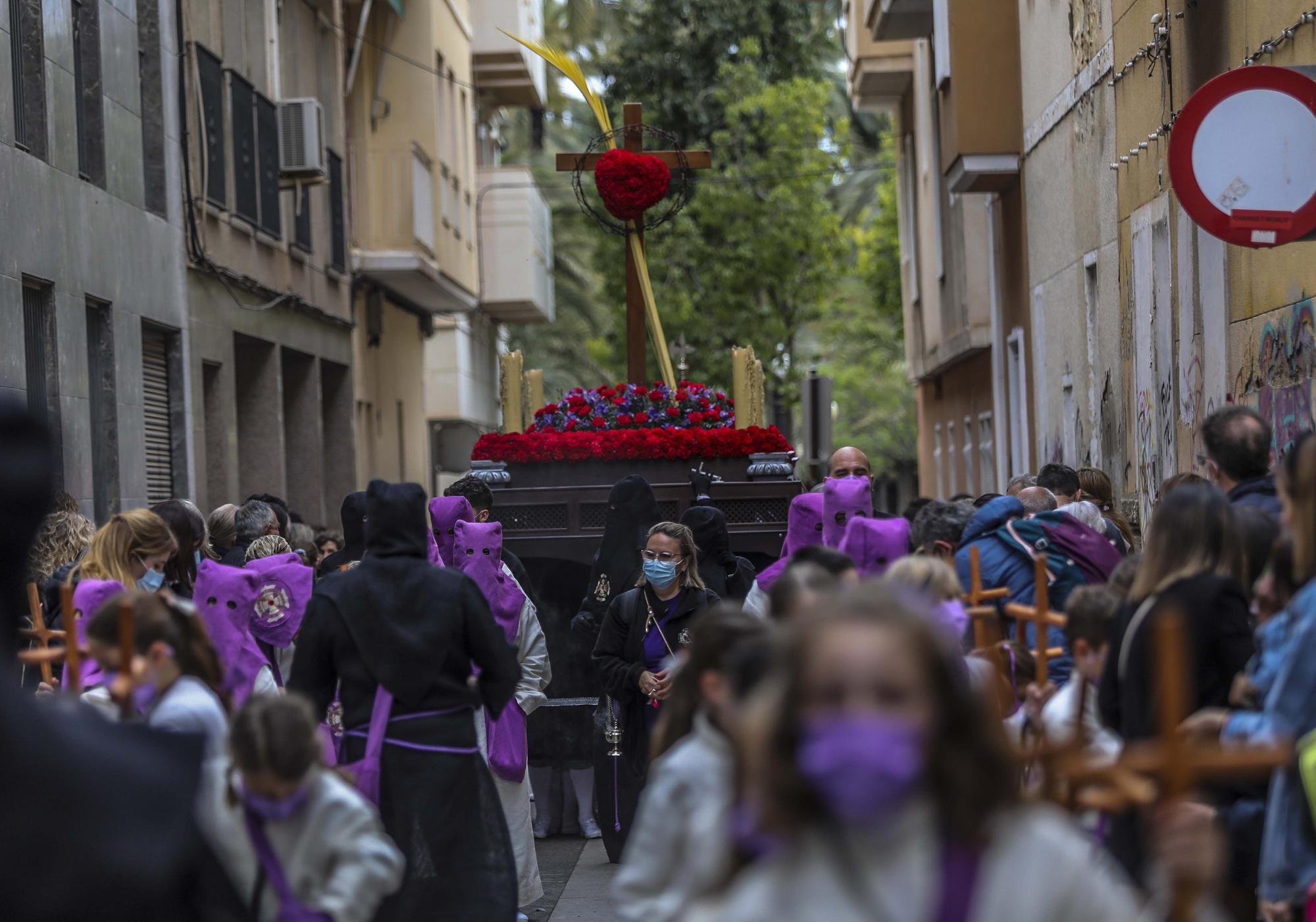 Elche Procesiones Miercoles Santo:Procesion de las Jesuitinas,Cristo del Amor Salesianos,Misa Mare de Deu de les Bombes,Nuestro Padre Jesus Rescatado.