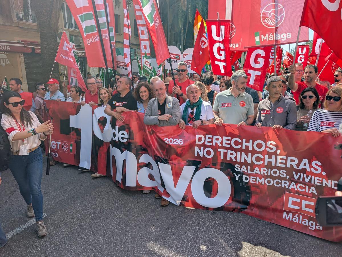 Salida de la manifestación del Primero de Mayo en Málaga