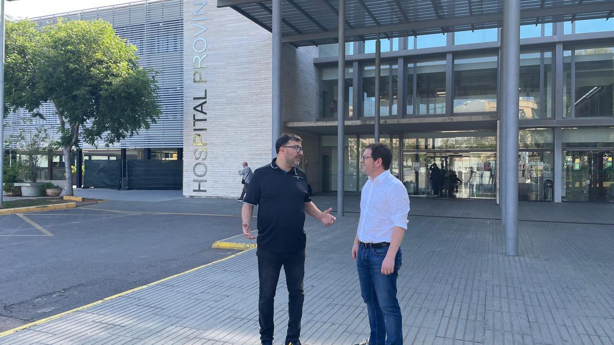 David Guardiola i Ignasi Garcia a l'Hospital Provincial de Castelló.