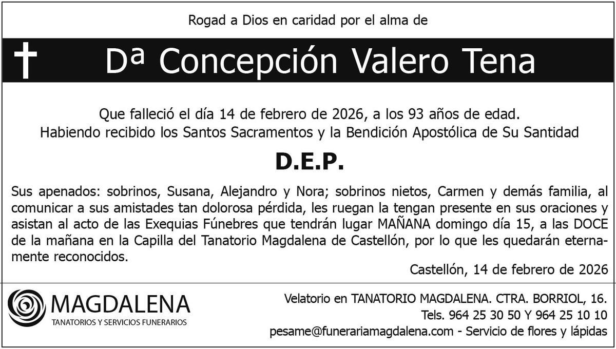 Dª Concepción Valero Tena