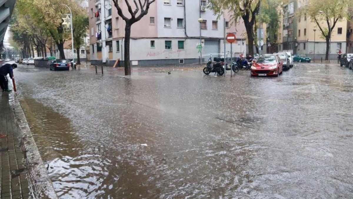 Lluvias torrenciales en Badalona este sábado