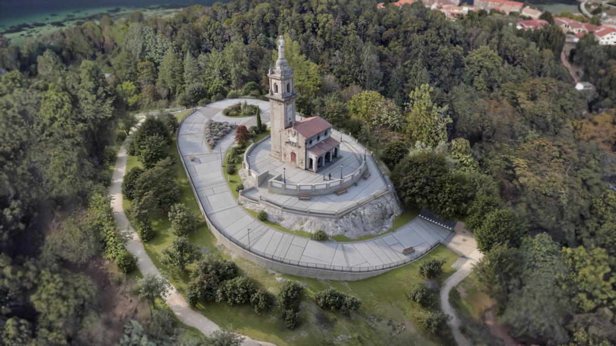 Futuro aspecto del acceso a la ermita de A Guía