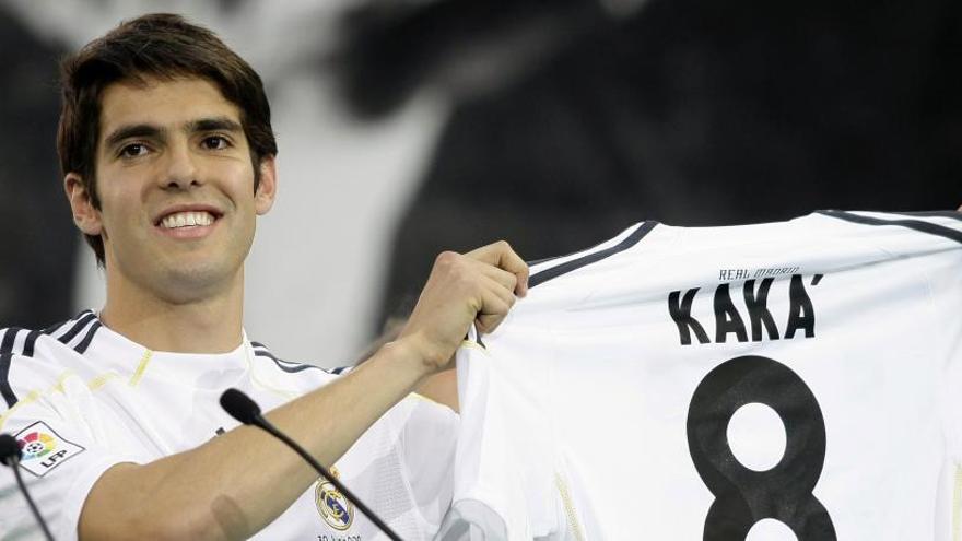 Kaká, el día de su presentación con el Real Madrid.