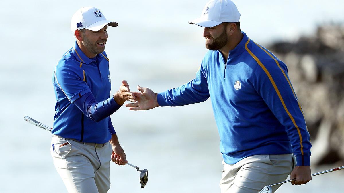 Sergio y Jon dieron el único punto de la mañana para Europa en la Ryder