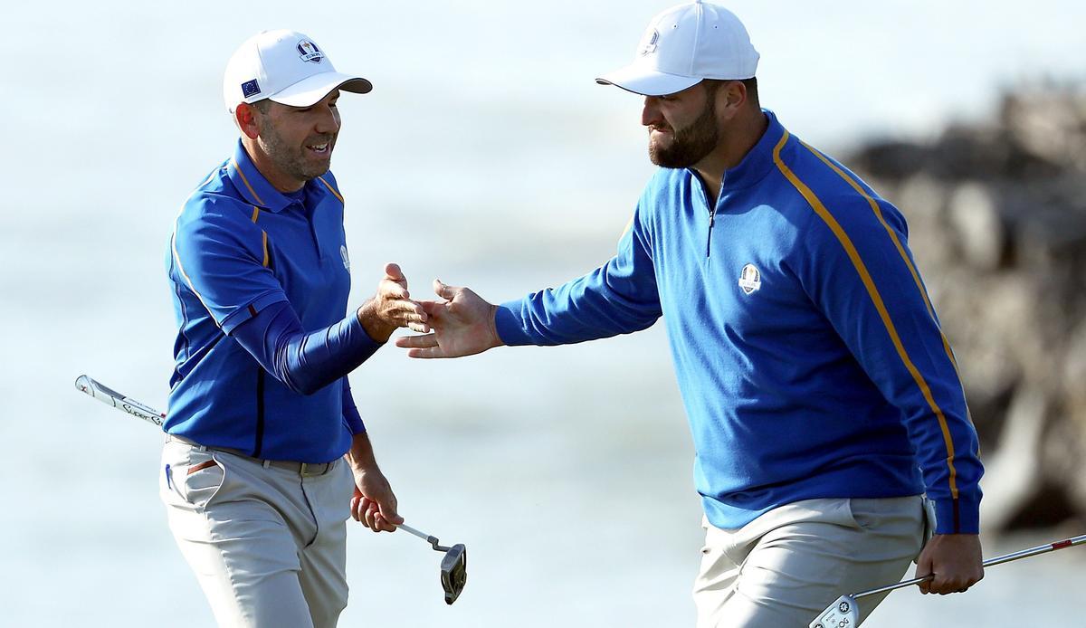 Sergio y Jon dieron el único punto de la mañana para Europa en la Ryder