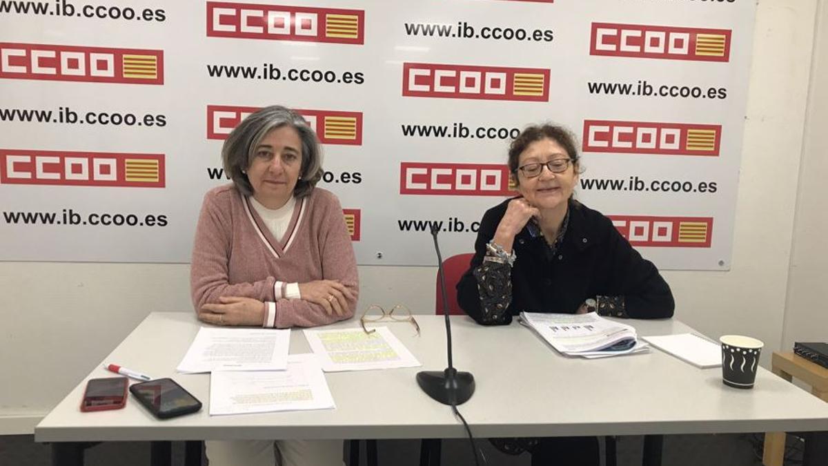 Yolanda Calvo y Eva Cerdeiriña, este viernes en la sede de CCOO.