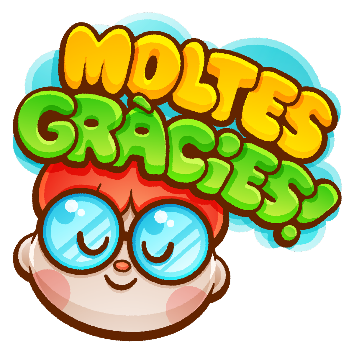 Emoji 'Moltes gracies' de la col·lecció d’stikers en valencià de la Diputació de València.