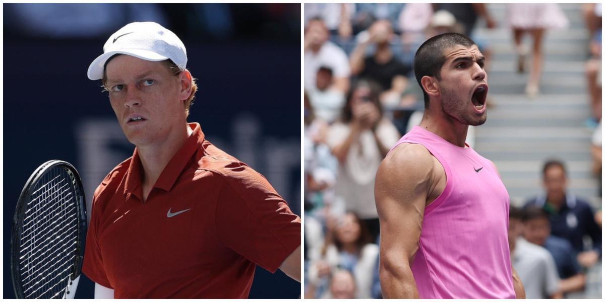 Jannik Sinner y Carlos Alcaraz en el US Open