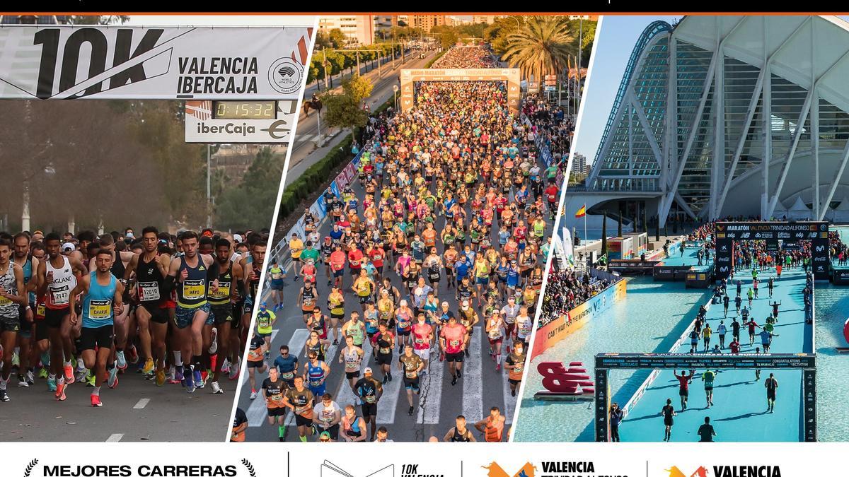 Las ediciones de 2021 del 10K Valencia Ibercaja, el Medio Maratón Valencia Trinidad Alfonso Zurich y el Maratón Valencia Trinidad Alfonso han sido las pruebas que más puntuación han obtenido en este ranking que retoma su normalidad después de dos años.