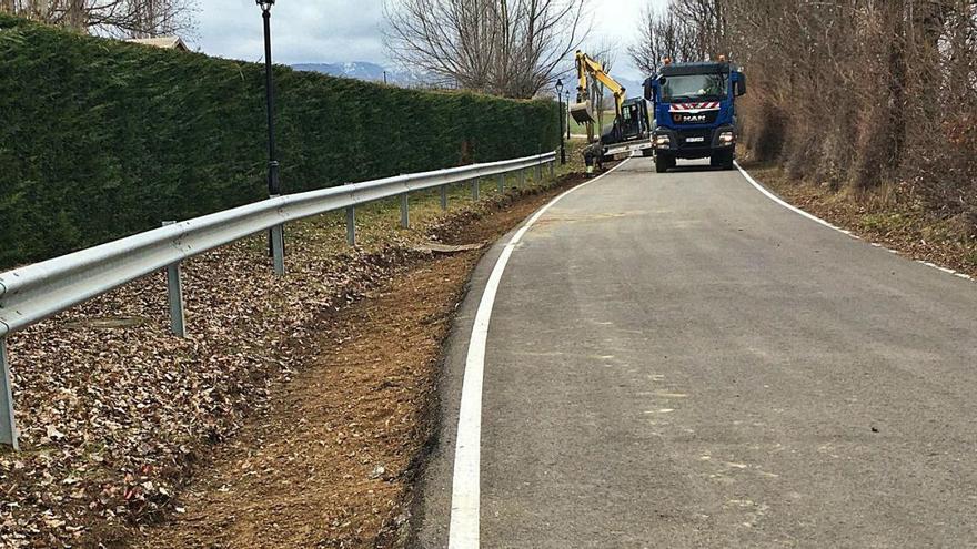 Les obres a la carretera que uneix els nuclis del terme municipal de Fontanals