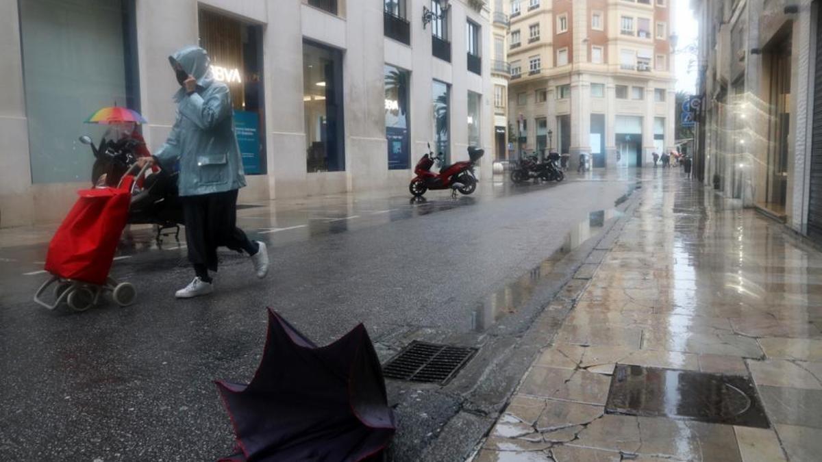 Lluvia en Málaga, en una imagen del pasado invierno.