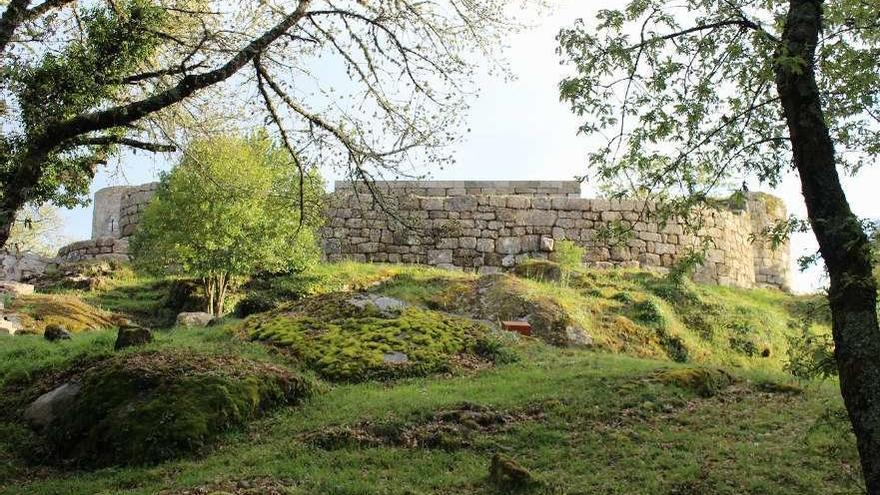 Entorno del castillo de A Peroxa, limpio de maleza. // FdV