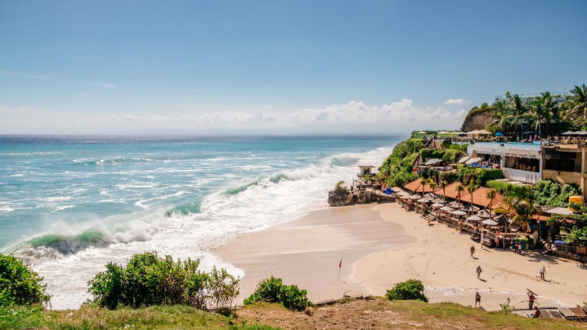 Zona turística en la isla de Bali, Indonesia.