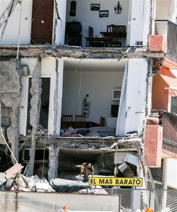 Derrumbe de un edificio de viviendas en Los Cristianos