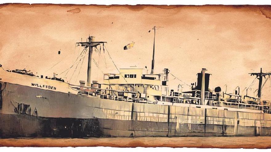 Uno de los barcos de vapor que trasladaban a los emigrantes desde Gibraltar a Honolulu.
