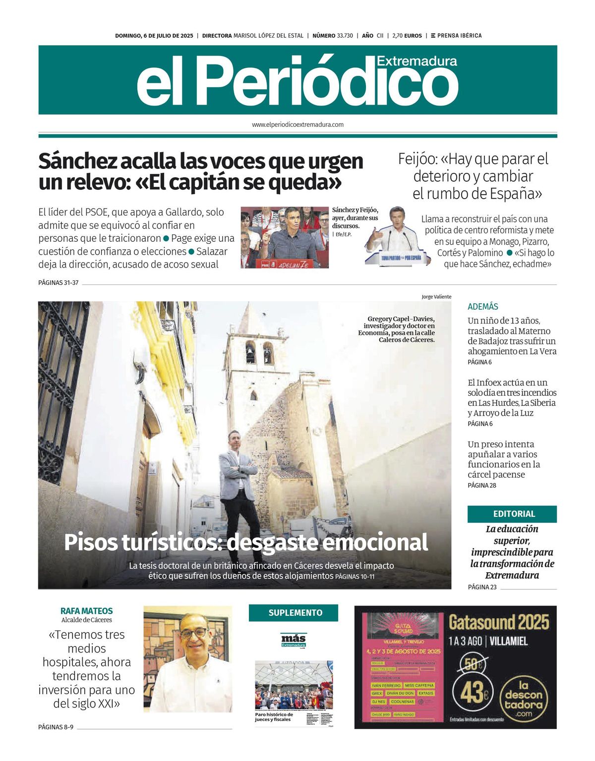 Consulta la portada correspondiente al día 6 de julio de 2025