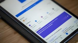 Aplicación de Coinbase en un teléfono móvil.