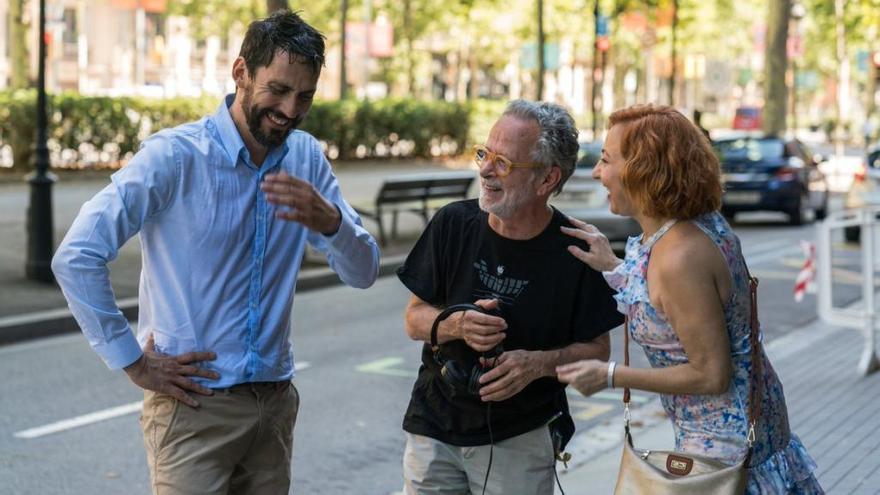 Paco León, Carmen Machi y Fernando Colomo, en pleno rodaje.