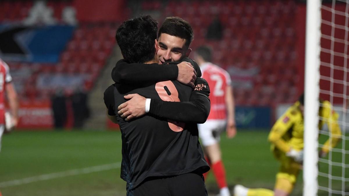 Ferran Torres celebra su gol en la FA Cup